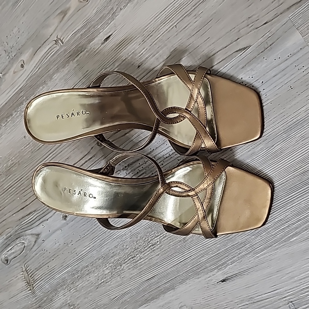 Presaro gold summer heels